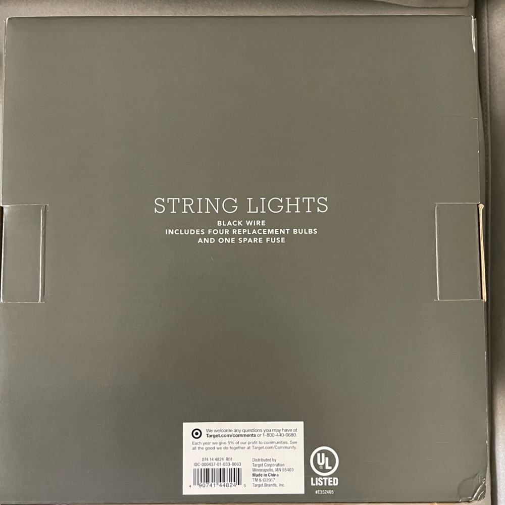 New! Target Threshold Black Geometric String Lights - Picture 2 of 2